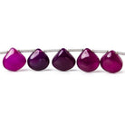 12x12mm Shaded Purple Chalcedony plain hearts 8 inch 15 beads - The Bead Traders