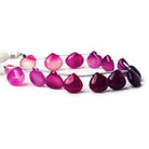 12x12mm Shaded Purple Chalcedony plain hearts 8 inch 15 beads - The Bead Traders