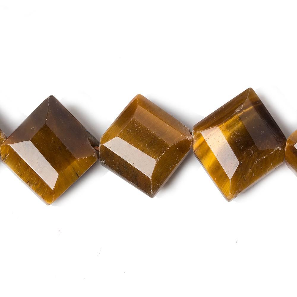 12x12mm Tiger's Eye barrel faceted Square beads 15.5 inch 28 pieces - The Bead Traders