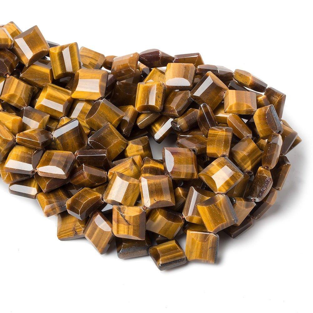 12x12mm Tiger's Eye barrel faceted Square beads 15.5 inch 28 pieces - The Bead Traders