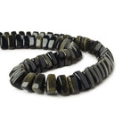 12x12x12mm Obsidian center drilled plain triangle beads 16 inch 65 pcs - The Bead Traders