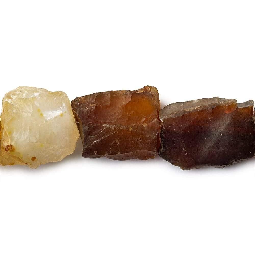 12x13-17x14mm Honey Agate Beads Hammer Faceted Rectangle, Multi-tonal 8 inch 14 pcs - The Bead Traders
