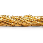 12x2mm 22kt Gold Plated Brass Tube Beads - The Bead Traders