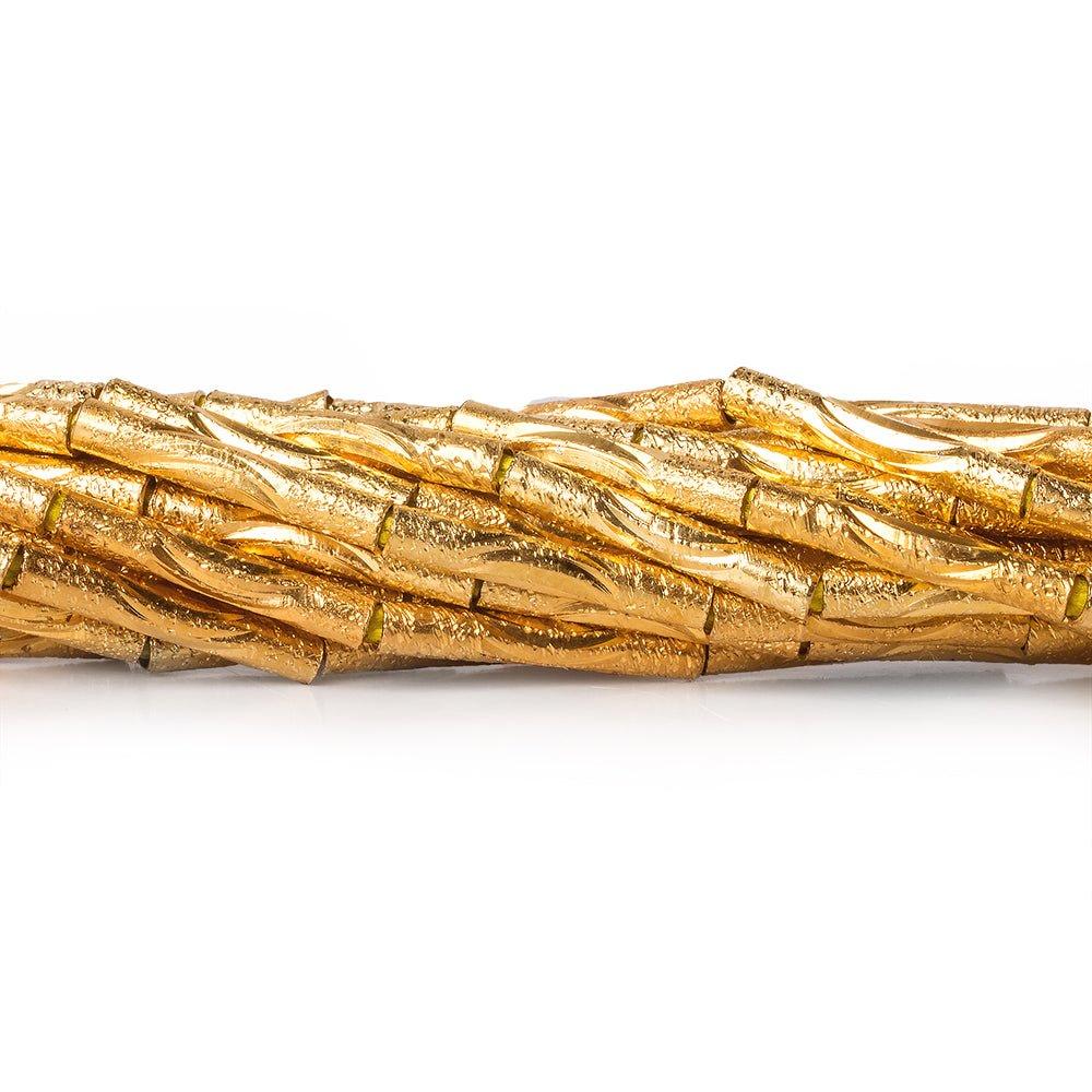 12x2mm 22kt Gold Plated Brass Tube Beads - The Bead Traders