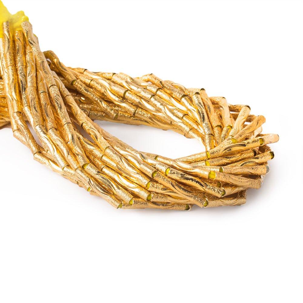 12x2mm 22kt Gold Plated Brass Tube Beads - The Bead Traders