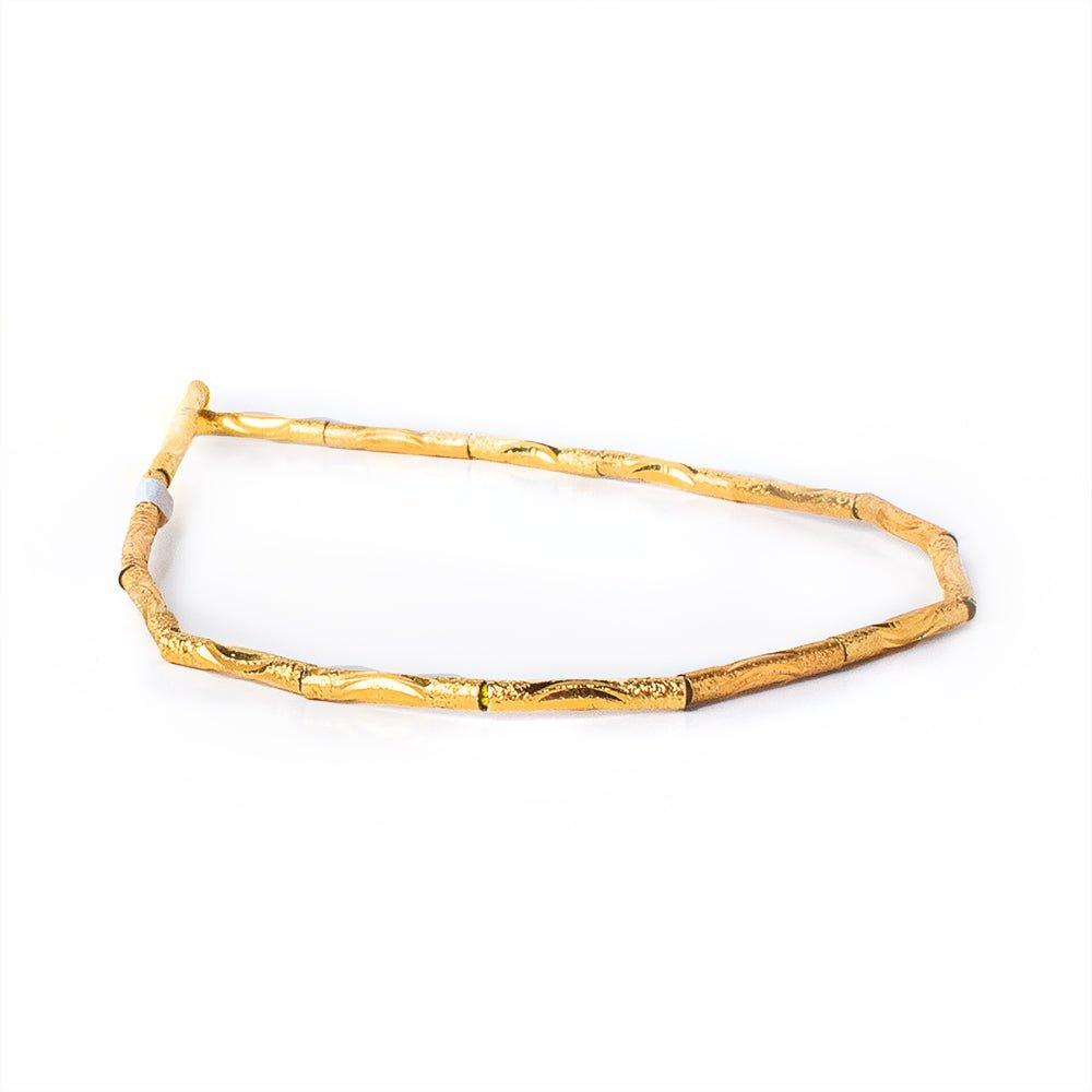 12x2mm 22kt Gold Plated Brass Tube Beads - The Bead Traders