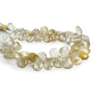 12x5mm Golden Rutilated Quartz Faceted Pears 8 inch 47 beads - The Bead Traders