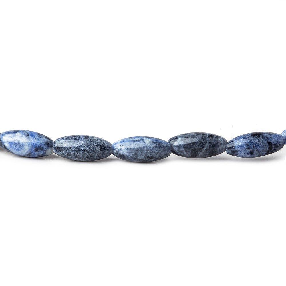 12x5mm Sodalite Plain Elongated Rice Beads 14 inch - The Bead Traders