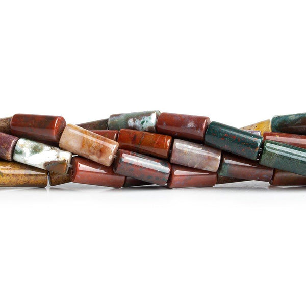 12x6mm-13x6mm Fancy Jasper Plain Tube Beads 15 inch 31 pieces
