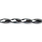 12x6mm Hematite Faceted Rice Tube Beads 15 inch 33 pieces - The Bead Traders