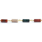12x6mm Jasper Plain Tube Gold Plated Chain by the Foot 15 pieces - The Bead Traders