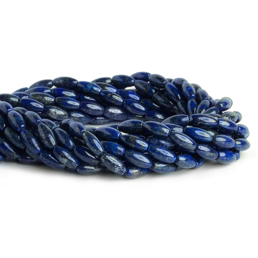12x6mm Lapis Lazuli Large Rice Beads 15 inch 31 pieces - The Bead Traders