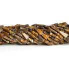 12x6mm Tiger's Eye Handcut Triangles 12 inch 31 beads - The Bead Traders