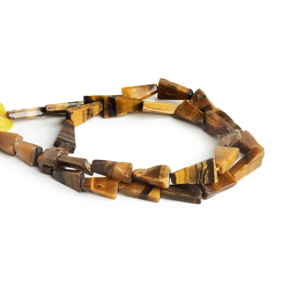 12x6mm Tiger's Eye Handcut Triangles 12 inch 31 beads - The Bead Traders
