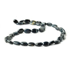 12x7mm Black Tiger Eye Plain Oval Beads 14 inches 33 beads - The Bead Traders