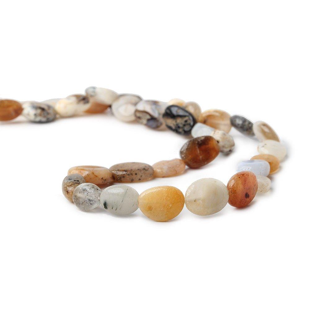 12x7mm Dendritic Peruvian Opal Plain Oval Nugget Beads 13 inches 31 beads - The Bead Traders