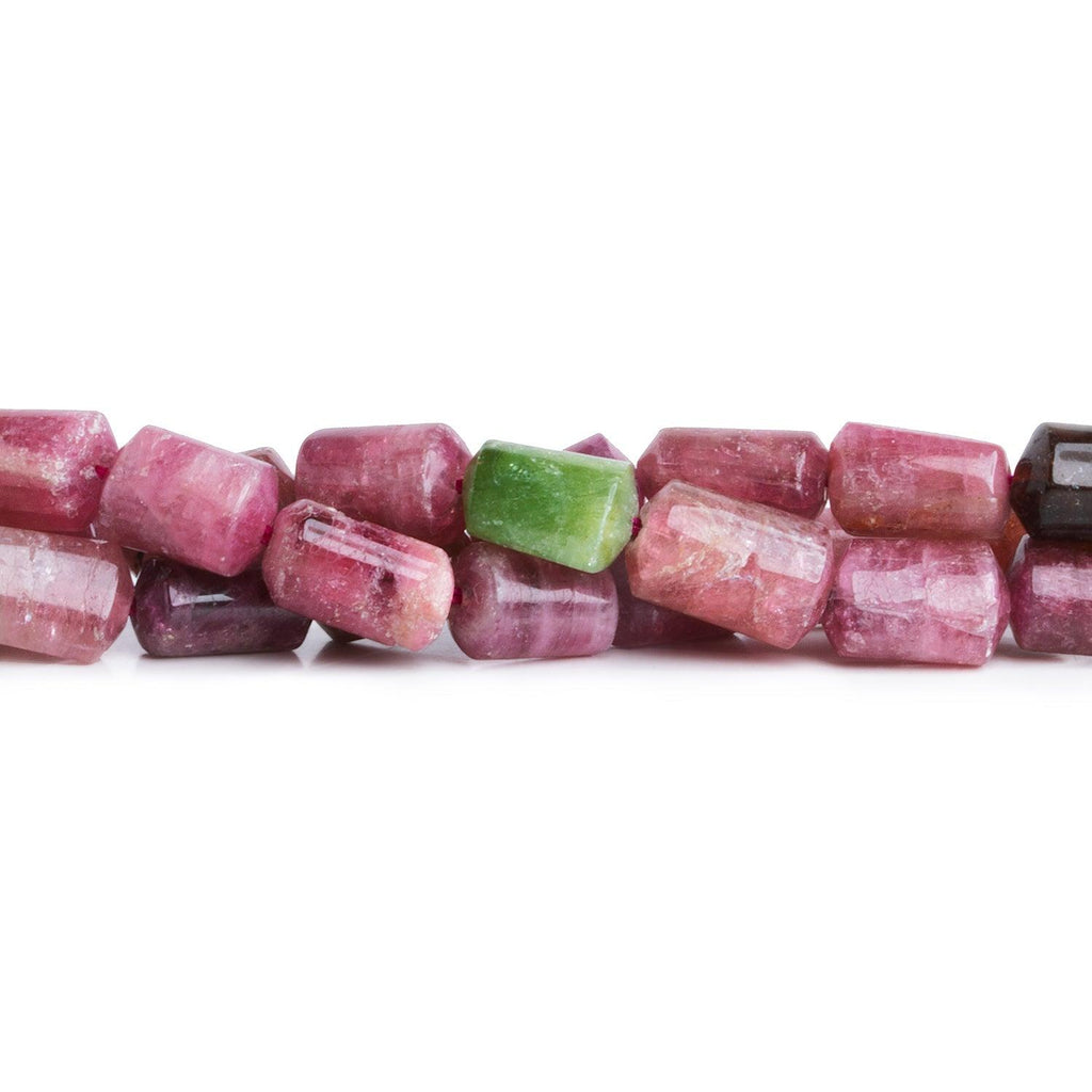 12x7mm Pink Tourmaline Tubes 16 inch 35 beads - The Bead Traders