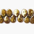 12x8-14x10mm Golden Brown Pear Blister Freshwater Pearls 15 inch 60 pieces - The Bead Traders