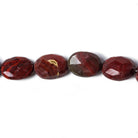 12x8-15x8mm Red Jasper straight drilled faceted oval beads 13 inch 23 pieces - The Bead Traders