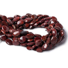 12x8-15x8mm Red Jasper straight drilled faceted oval beads 13 inch 23 pieces - The Bead Traders