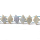 12x8mm Blue Chalcedony & Matrix double drilled kites 16 inches 47 pieces - The Bead Traders