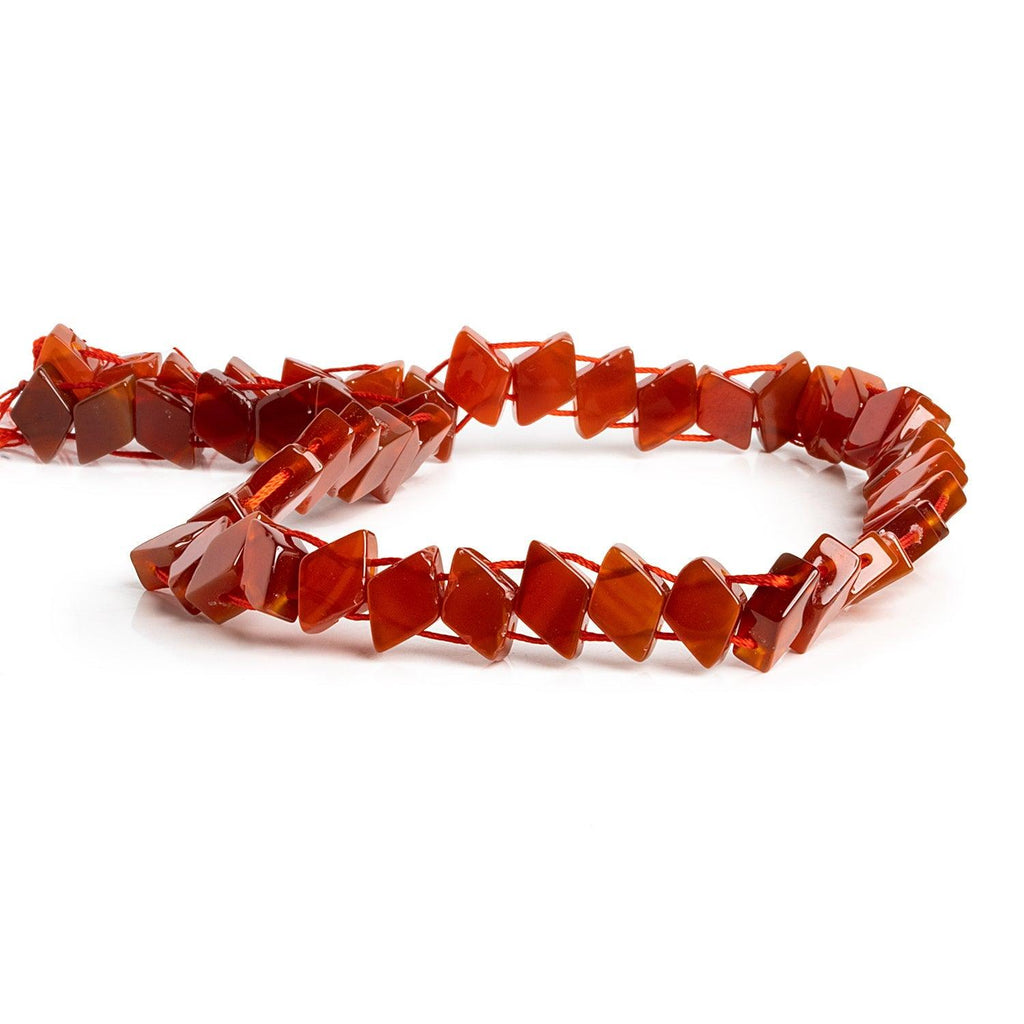 12x8mm Carnelian Double-Drilled Kites 15 inch 50 beads - The Bead Traders
