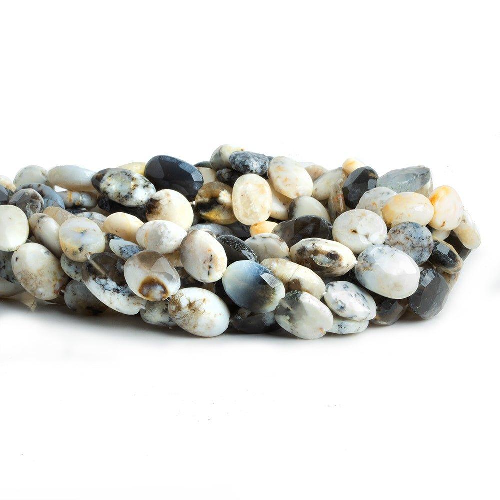 12x8mm Dendritic Opal Faceted Oval Beads 12 inch 30 pieces - The Bead Traders
