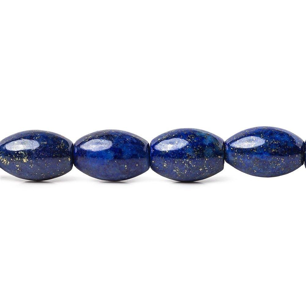 12x8mm Lapis Lazuli plain rice 33 beads 16 inch - The Bead Traders