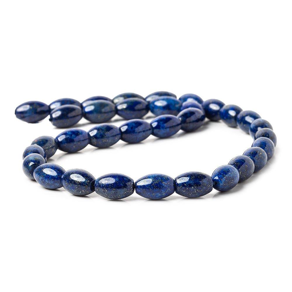 12x8mm Lapis Lazuli plain rice 33 beads 16 inch - The Bead Traders
