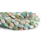 12x8mm Multi Beryl Plain Ovals 16 inch 38 beads - The Bead Traders