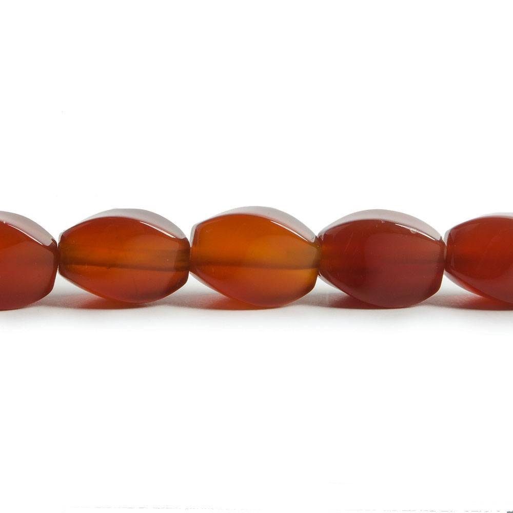 12x8mm Red Agate Rectangle Twist Beads 15.5 inch 33 pieces - The Bead Traders