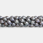 12x8mm Silver Baroque Pearls 15 inch 31 beads - The Bead Traders