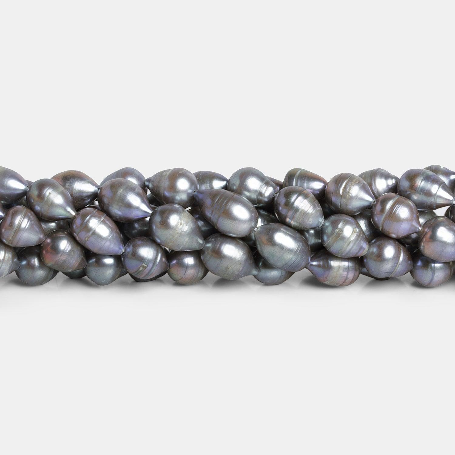12x8mm Silver Baroque Pearls 15 inch 31 beads - The Bead Traders