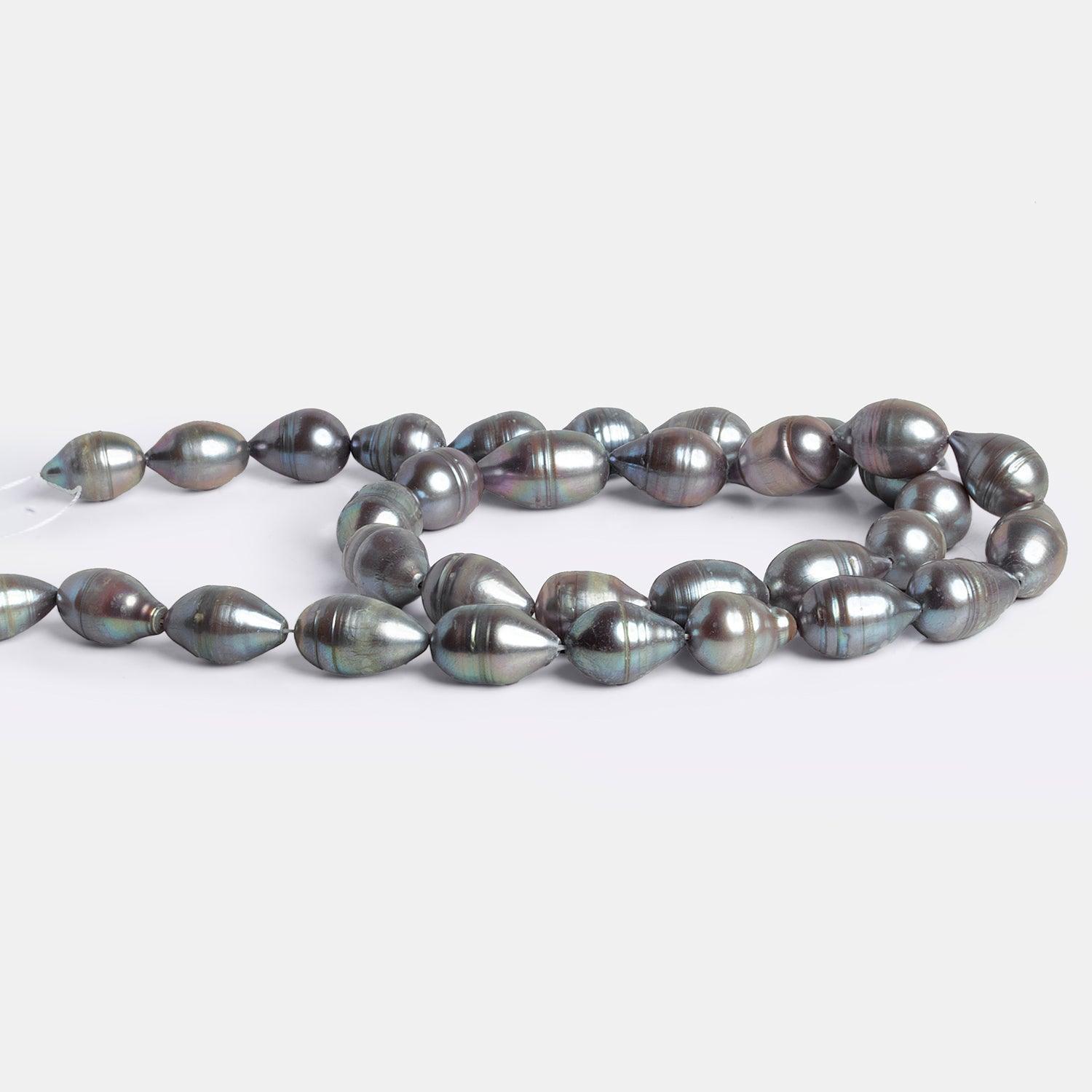 12x8mm Silver Baroque Pearls 15 inch 31 beads - The Bead Traders