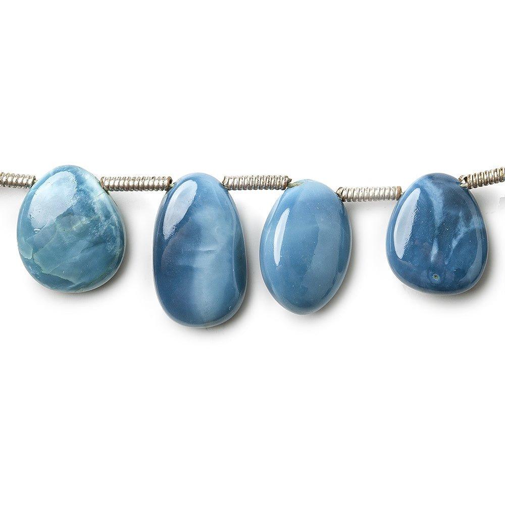 12x9-13x10mm Owyhee Denim Blue Opal top drilled plain nugget beads 7.5 inch 17 pieces - The Bead Traders