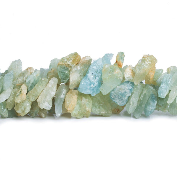 12x9mm Aquamarine Natural Crystals 8 inch 35 beads
