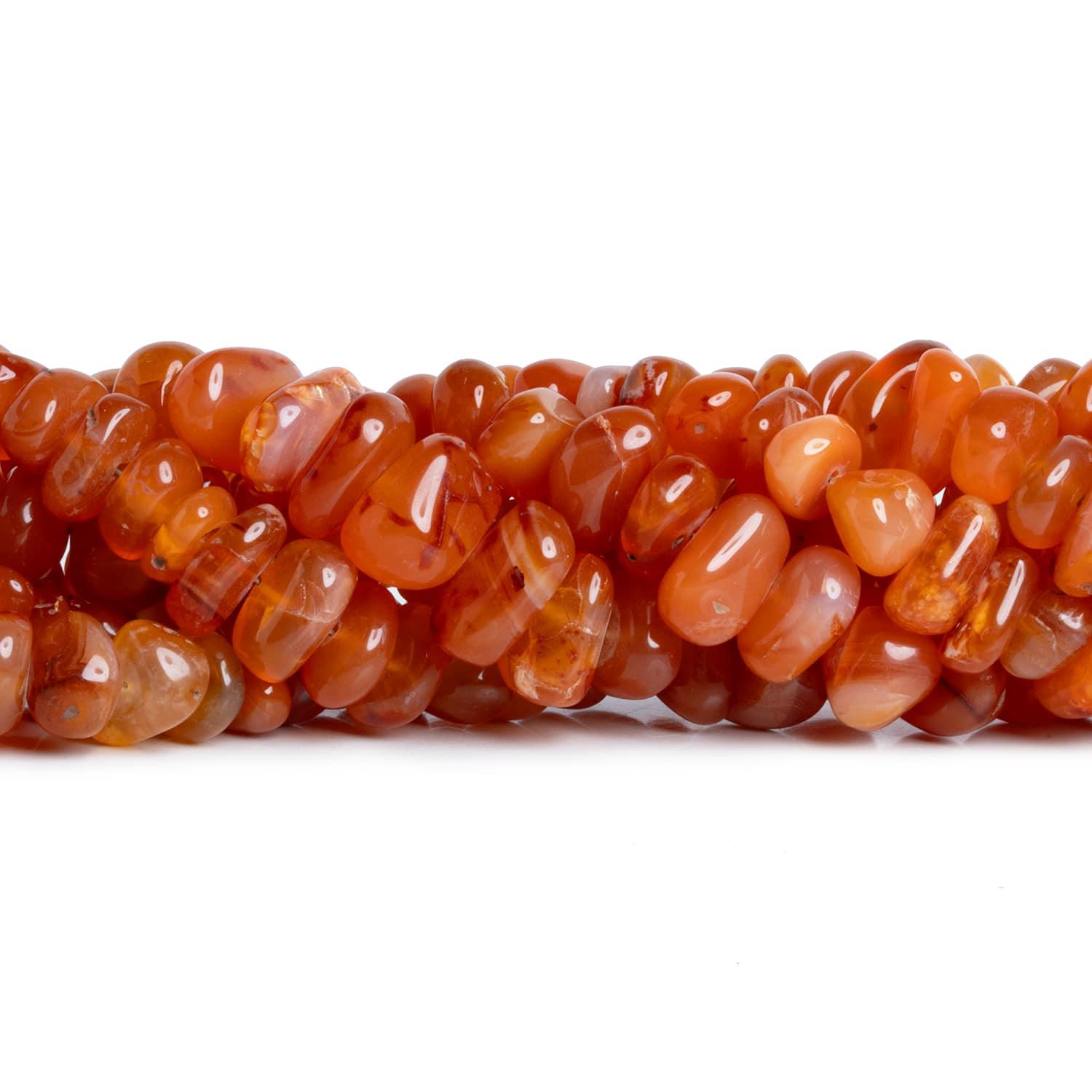 12x9mm Carnelian Plain Nuggets 16 inch 65 beads - The Bead Traders