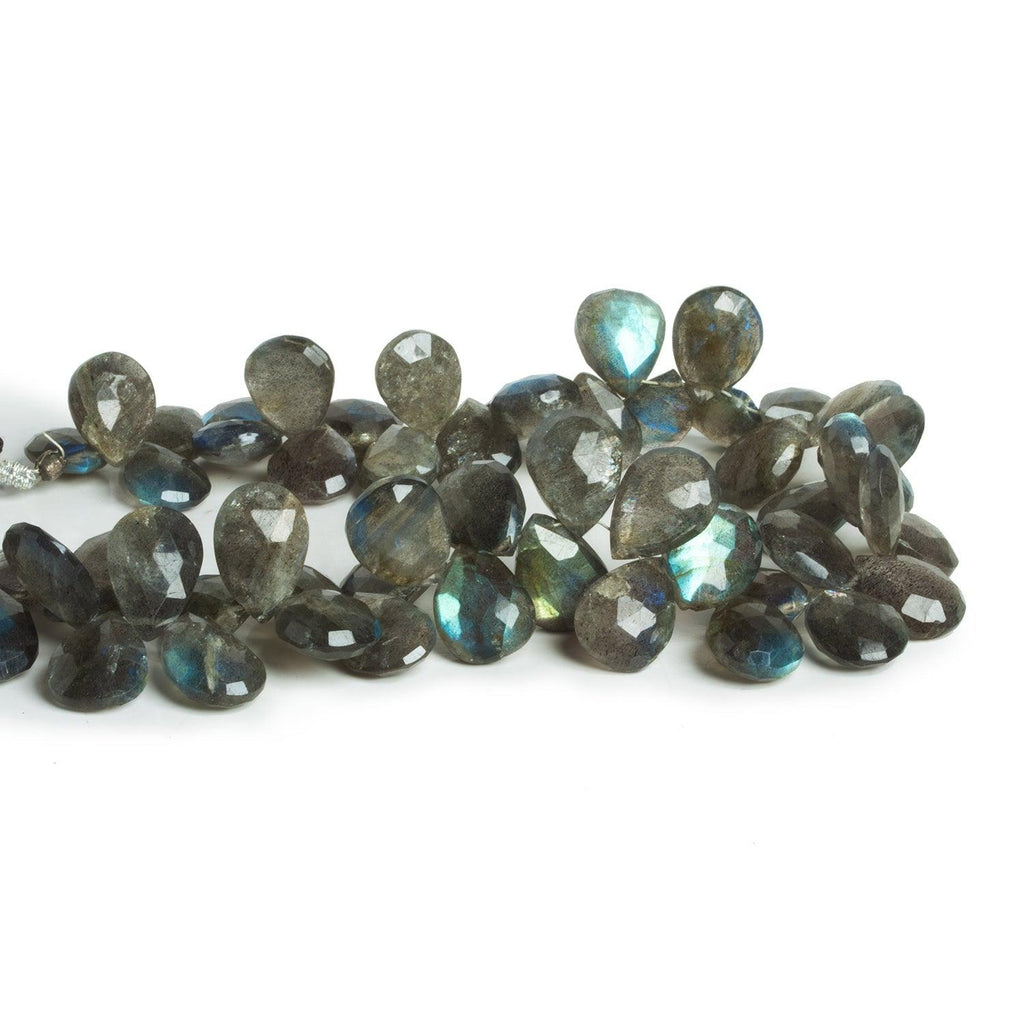 12x9mm Labradorite Faceted Pears 9 inch 50 beads - The Bead Traders