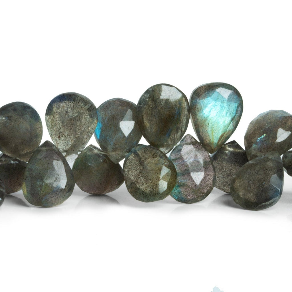12x9mm Labradorite Faceted Pears 9 inch 50 beads - The Bead Traders