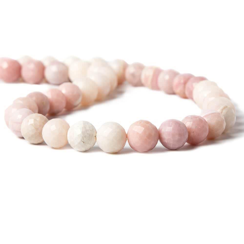 13-14mm Multi Pink Peruvian Opal faceted round beads 15 inch 29 pieces - The Bead Traders