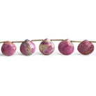 13-14mm Ruby in Marble Hearts 8.5 inch 14 beads - The Bead Traders