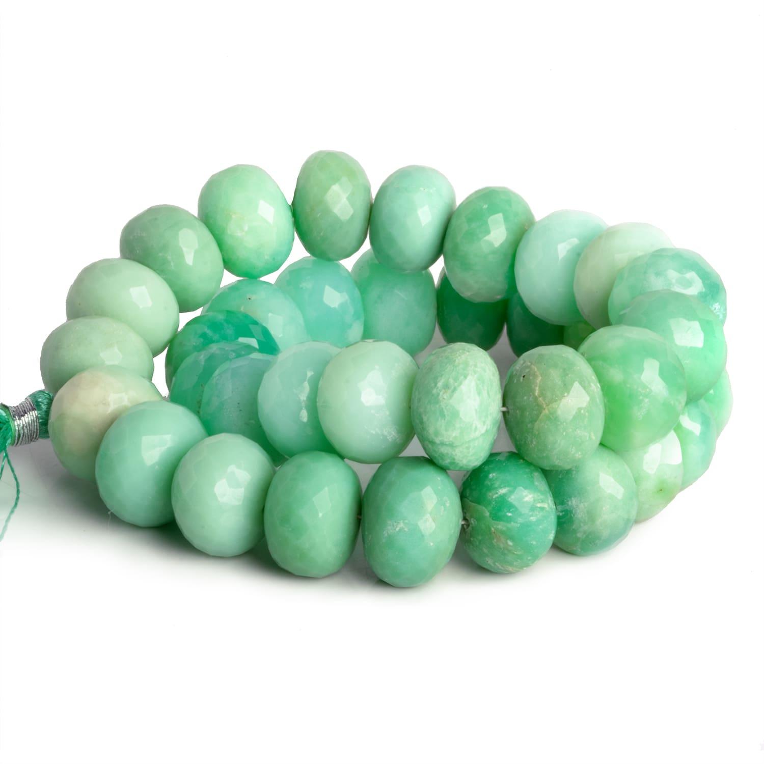 13-15mm Chrysoprase Faceted Rondelles 15 inch 35 beads - The Bead Traders