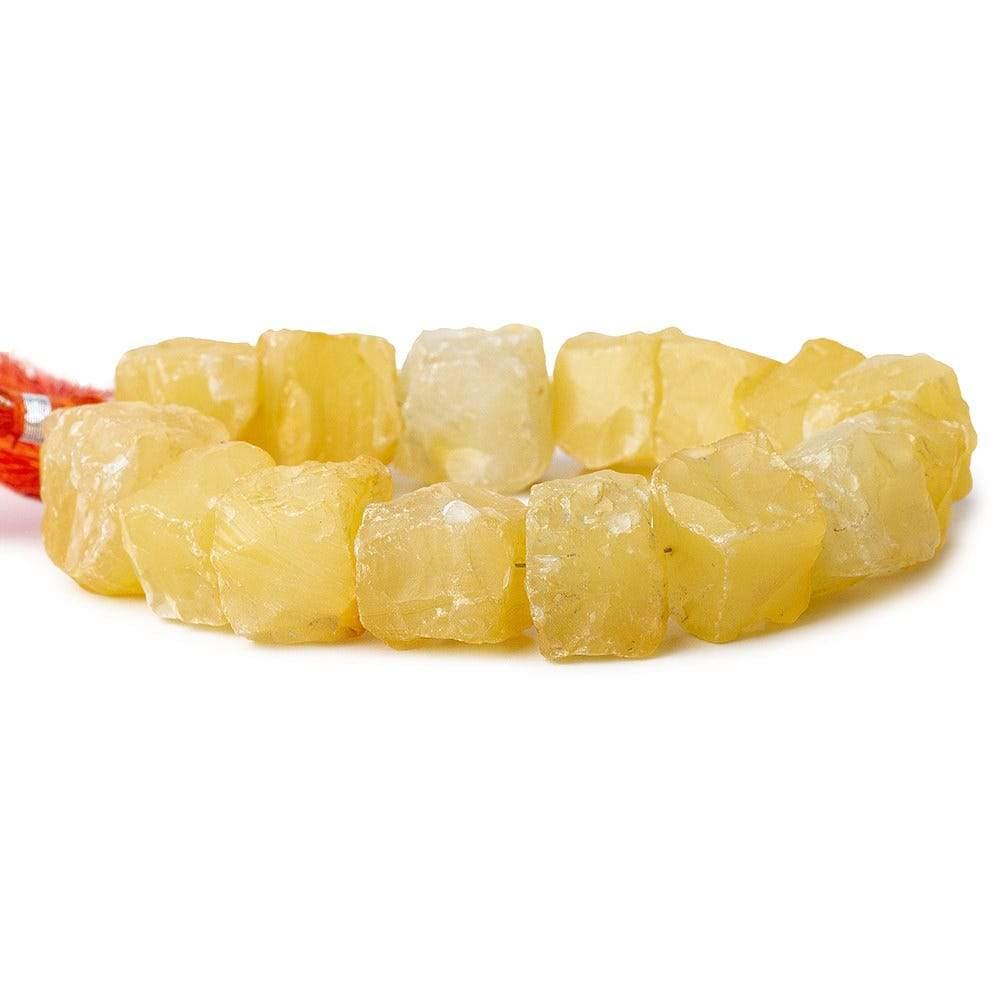13-16mm Mango Yellow Agate Hammer Faceted Cube Beads 8 inch 16 pieces - The Bead Traders