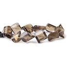 13-16mm Smoky Quartz Barrel Faceted Square Beads 8 inch 12 pieces - The Bead Traders