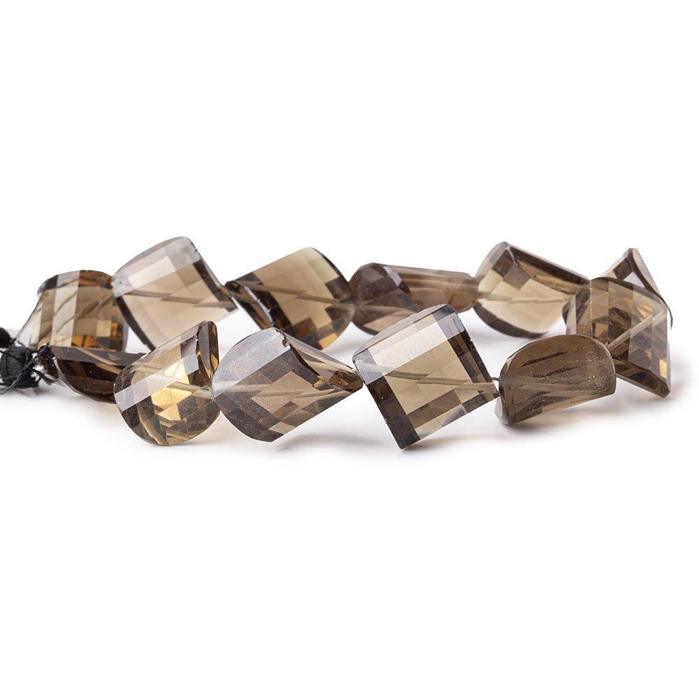 13-16mm Smoky Quartz Barrel Faceted Square Beads 8 inch 12 pieces - The Bead Traders