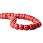13 - 17mm Red Coral barrel Bead 16 inch 38 pieces - The Bead Traders