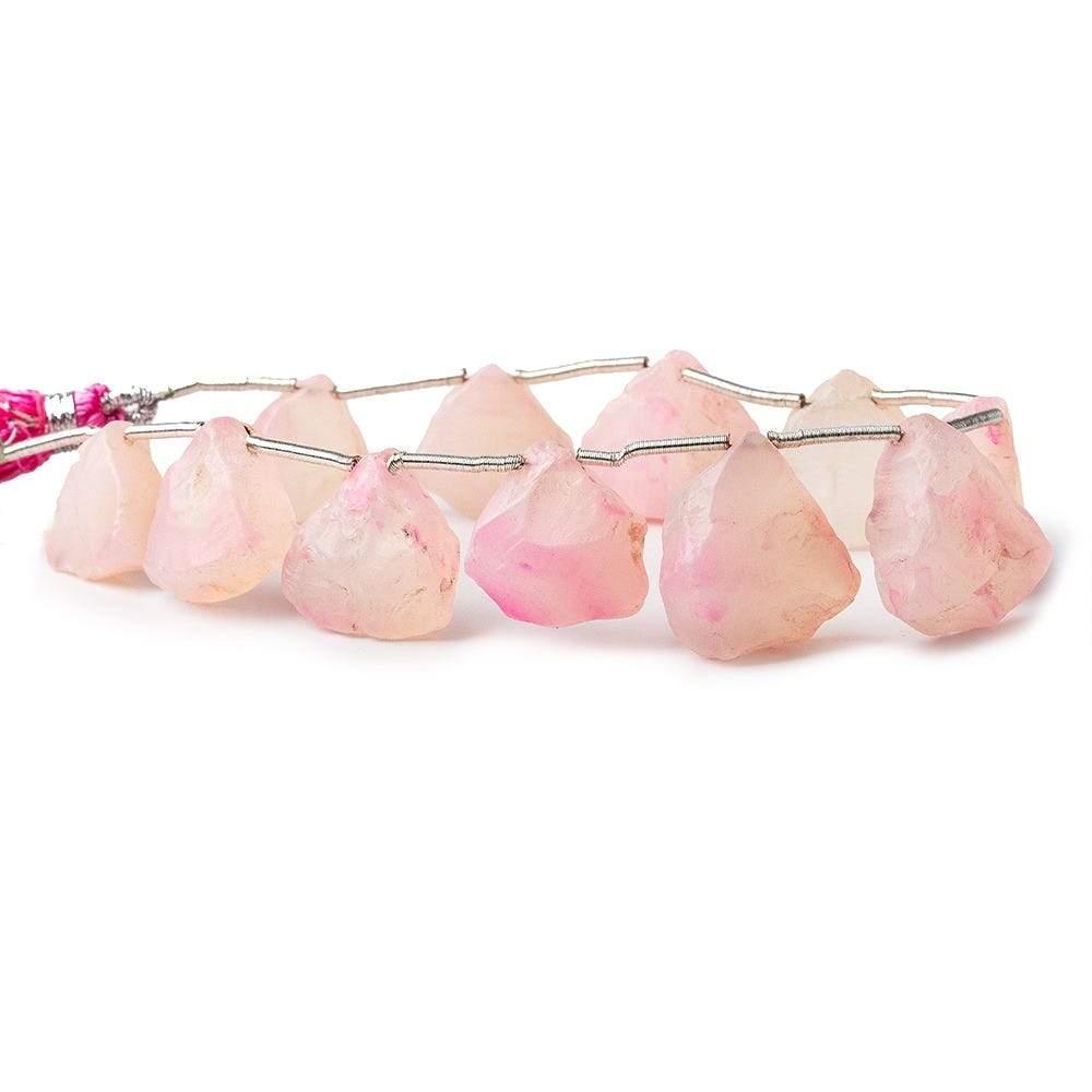 13-18mm Blush Pink Agate Beads Hammer Faceted Trillion 8 inch 11 pcs - The Bead Traders
