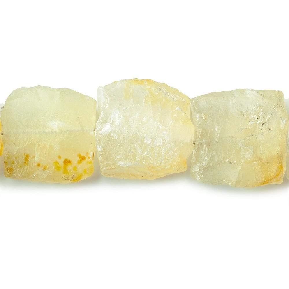 13-18mm Sunset Yellow Agate Hammer Faceted Square Beads 8 inch 13 pieces - The Bead Traders