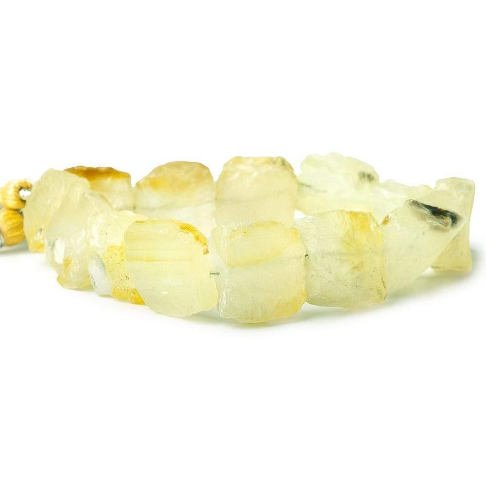 13-18mm Sunset Yellow Agate Hammer Faceted Square Beads 8 inch 13 pieces - The Bead Traders