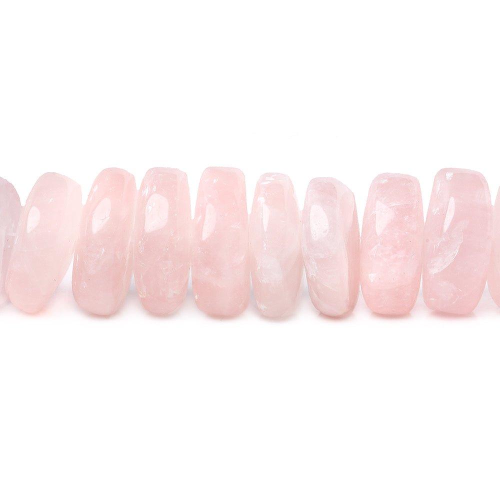 13 - 20mm Rose Quartz Plain Rondelle Beads 15 inch 55 pieces - The Bead Traders